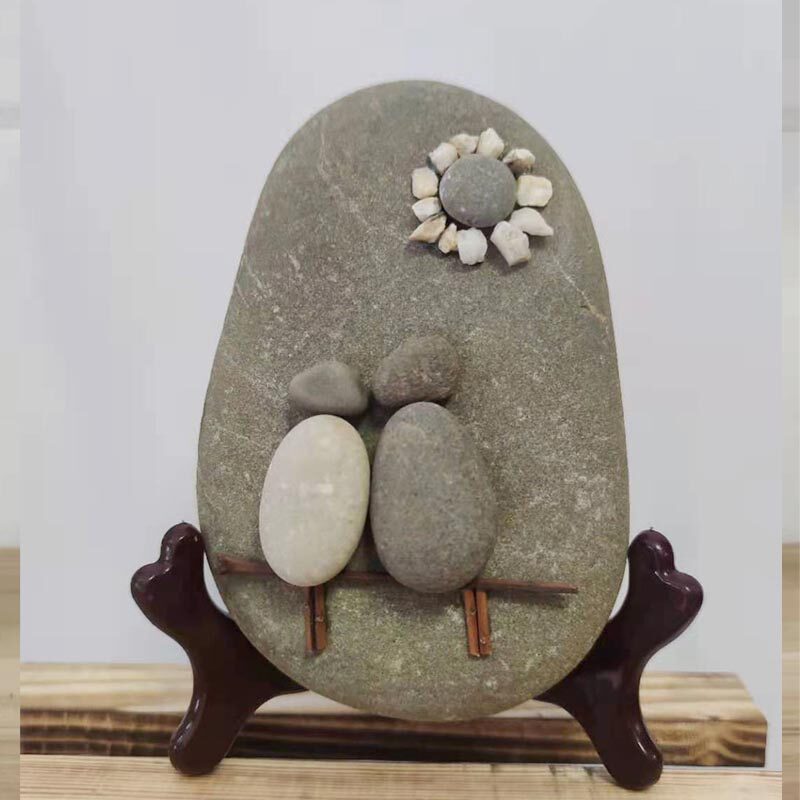 Cobblestone Parquet Painting Creative Fun Swing Piece Stone Craft Gift Swing Accessories Living Room Office Daily Adornment Gift