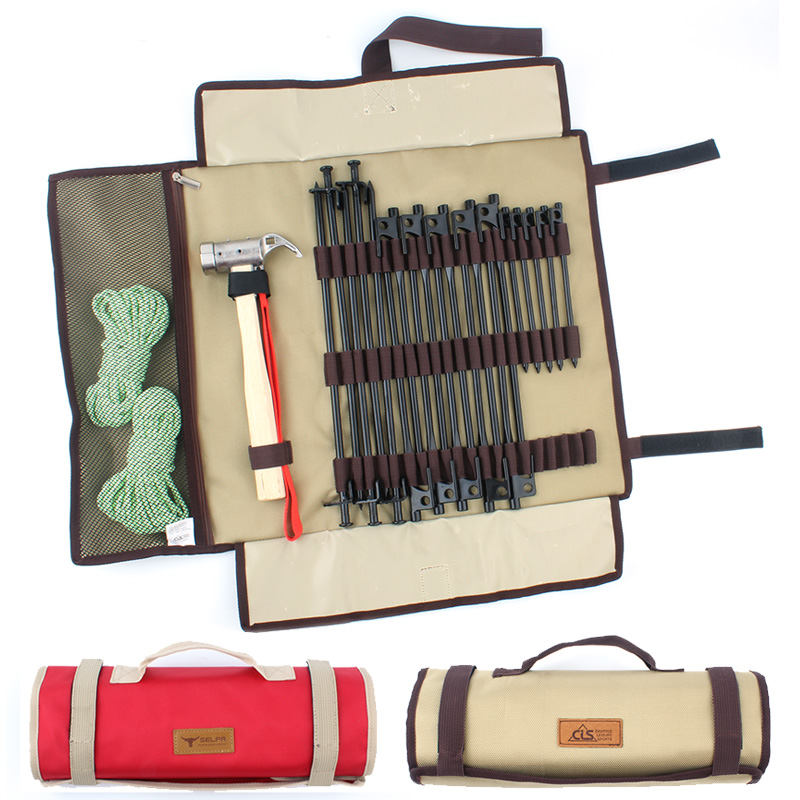 Outdoor Portable Cloth Bag Tent Nail Hammer Portable Storage Bag Camp Nail Bag Camp Nail Storage Bag Simple Tool Kit