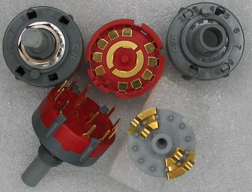 American CK gold plated audio audio signal selection switching band rotary switch 2 knife 5 gear adjustable