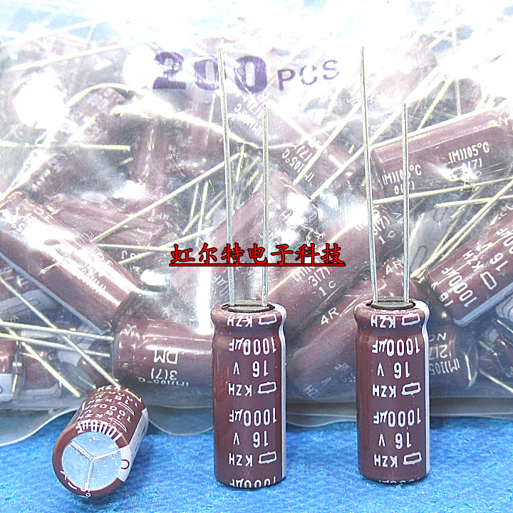 Japan chemical electrolytic capacitor 16V1000UF 1000UF16V 8x20 Black King Kong KZH high frequency 105 degrees