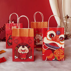 картон 新年招财猫礼物手提袋子烘焙面包蛋黄酥曲奇奶枣包装手提袋袋