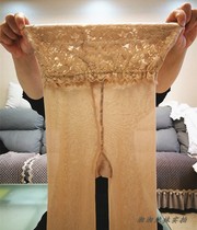 High-end one-line crotch full transparent anti-hook silk sexy lace non-slip waist ultra-thin transparent silky pantyhose stockings