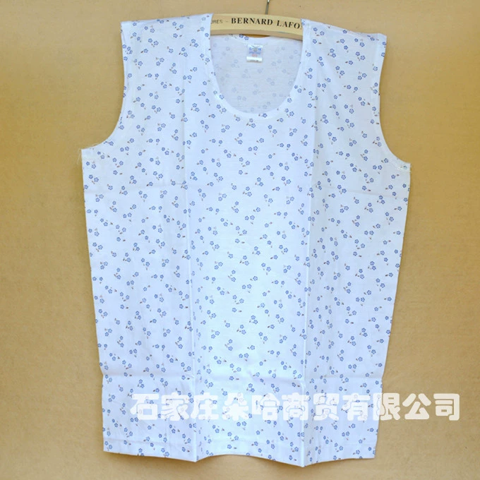 4 món đồ lót trung niên không tay áo sơ mi nữ cotton vest mẹ áo bà già vest mùa hè size lớn áo lót 3 lỗ nam