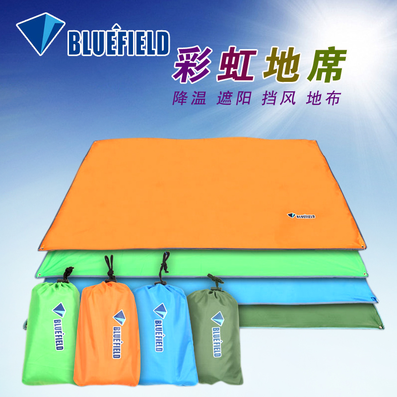 Blue Field Rainbow Ground Floor Outdoor Hexagon Ground Cloth Anti-Tide Mat applies 12-three-four-tent floor mat