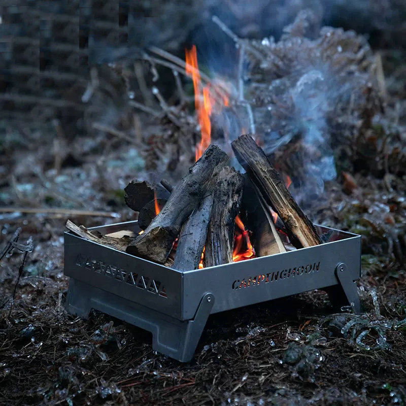 Coman MT - 6 - LT stainless steel bed camping barbecue fire burning station with folding fire heating fire