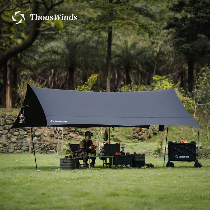 Thous Winds outdoors multiple 40D black rubber skyline family camping ultra light portable sun protection shade