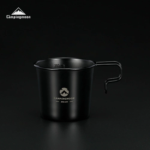 Черный портативный бокал для кемпинга из нержавеющей стали, стопка