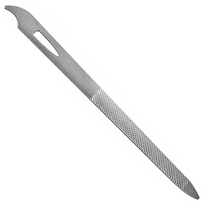 Beauty and Makeup Stainless Steel Double-Sided File Long Hook File Nail File Polishing File Manicure Hook Long File 12.5cm