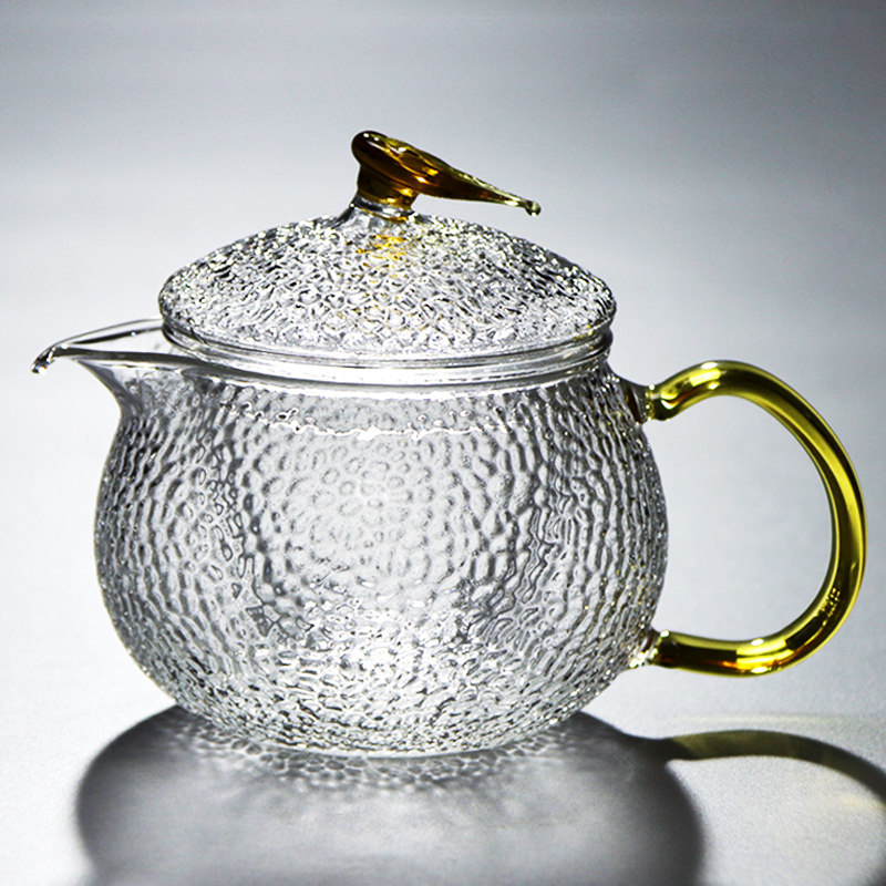 Black crystal stove tea making glass teapot Boiling water kettle Tea making device Small tea making stove tea making set Single pot household