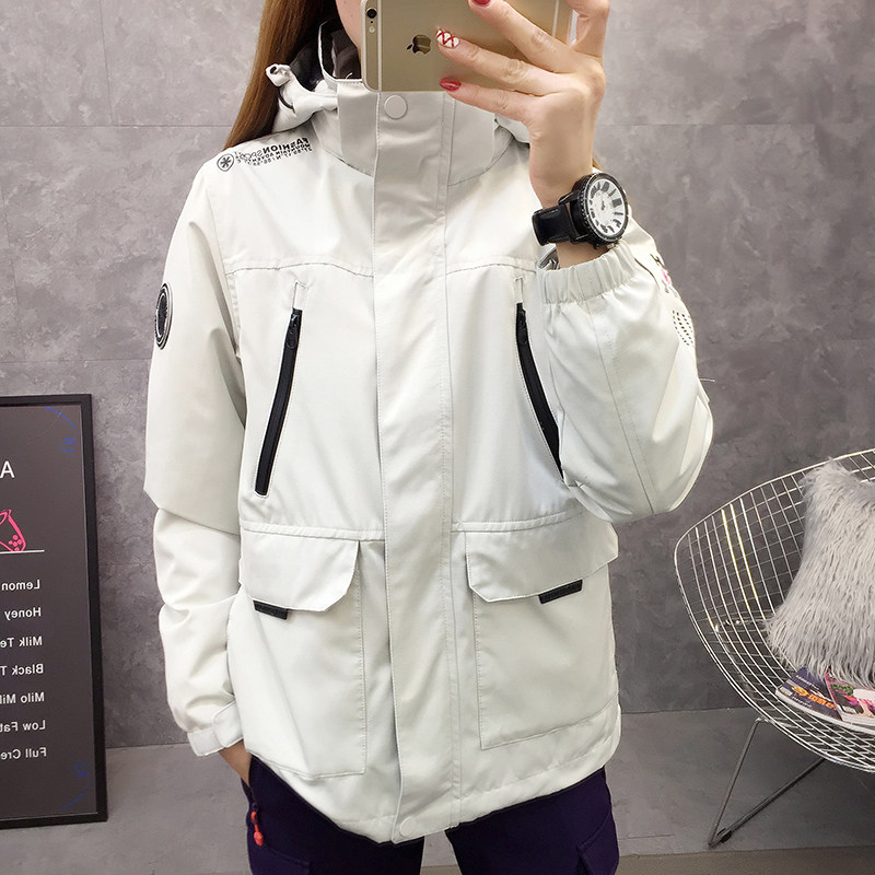 Autumn and winter outdoor stormtrooper women's three-in-one two-piece suit Tide brand waterproof and windproof ski mountaineering suit jacket men's Tibet