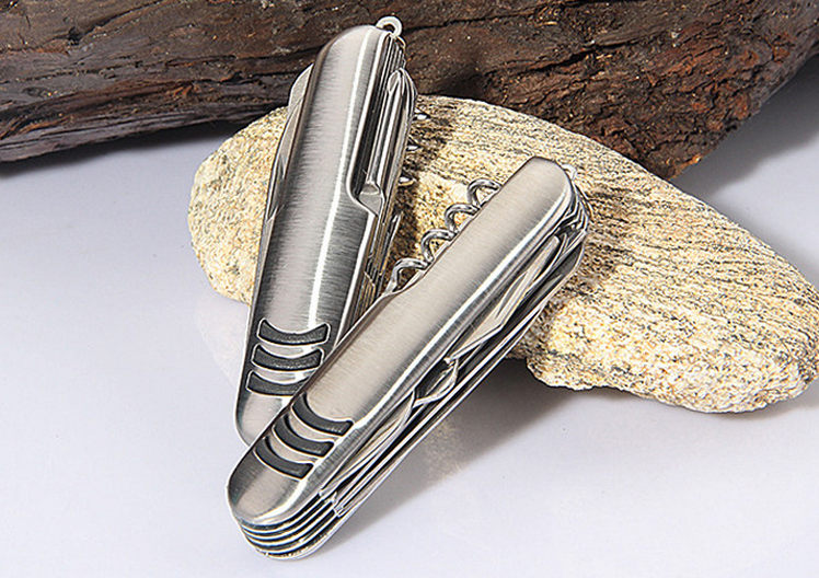 Ngoài trời folding knife đa chức năng công cụ kết hợp thép không gỉ saber cắm trại leo đa mục đích survival tool