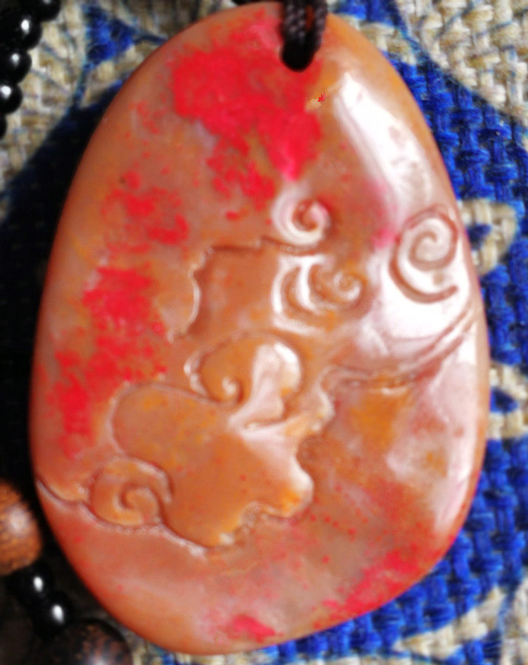 Natural Changhua Stone Pendant Pendant (Xiangyun) Lotus Root powder jelly Soft jade bottom Bahrain Shoushan Mountain Laotian Huangshi