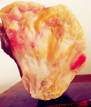 Natural Changhua Tianhuang frozen chicken blood stone ornaments (good luck) soft steel base Bahrain Shoushan Laos Tianhuang stone