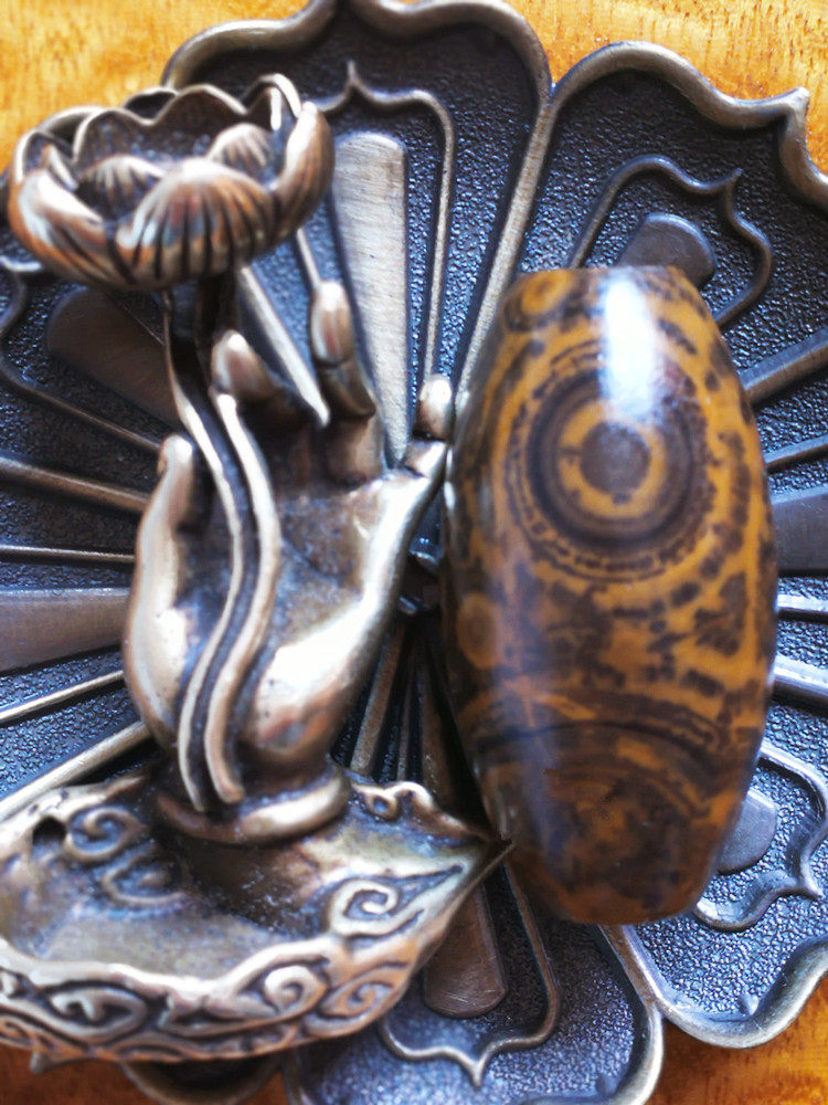 Montian Pearl Nine-eyed Page Rock Scripted BAO WEN Tianzhu with Pupil Collection Grade Alargood Eye Raw Stone