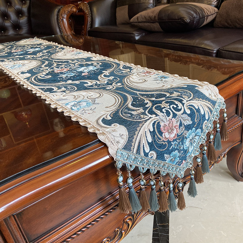American table-table flag European-style fabric light extravagant modern strip tea table TV cabinet strip table cloth Nordic decorative cloth