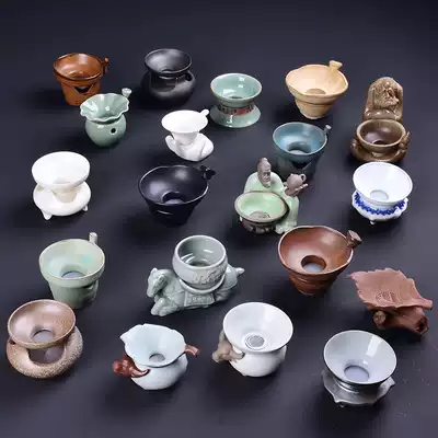 Tea leakage Tea filter Innovative ceramic filter Tea tea separator Tea set Kung Fu tea accessories Tea cup Purple sand