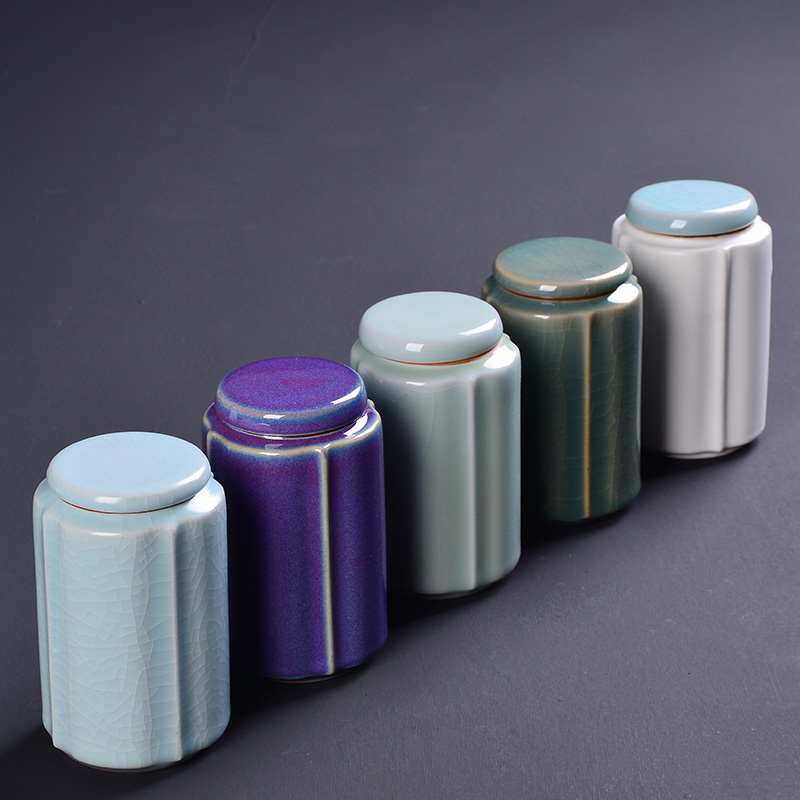 Ceramic Tea Leaf Jars Small moisture-proof sealing tank black tea green tea Pu'er tea tank tea packaging