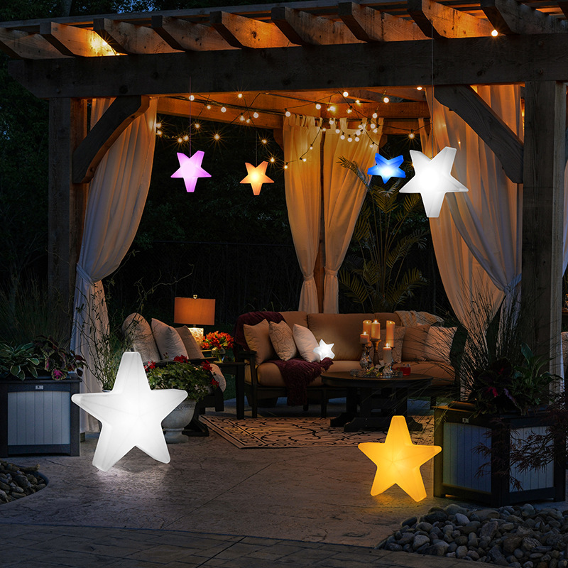 Led Glowing Five-Pointed Star Landscape Garden Atmosphere Star Pendant Light Garden Decoration Waterproof Colorful Star Light Led Glowing Five-Pointed Star Landscape Garden Atmosphere Star Pendant Light Garden Decoration Waterproof Colorful Star Light