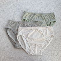 Comfortable underwear mens and womens hemp long-staple cotton spliced ​​silk antibacterial triangle couple underwear