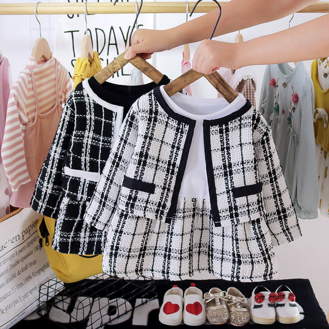 2020 autumn new girl's suit baby small fragrance children's skirt suit two-piece fashion western style princess skirt trend