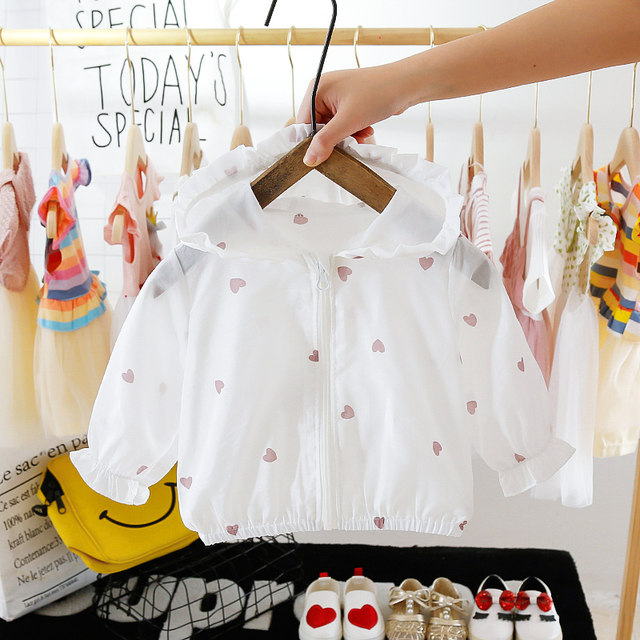 Infant baby children's clothing sunscreen thin section summer 2021 coat spring and autumn children's breathable loose girl foreign style