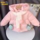 Girls velvet thick coat 2022 new children's clothing little girl baby autumn and winter clothing baby warm foreign style cotton clothing