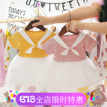 Super foreign style girl princess dress Little girl dress Female baby childrens skirt puffy Korean version baby summer dress tide