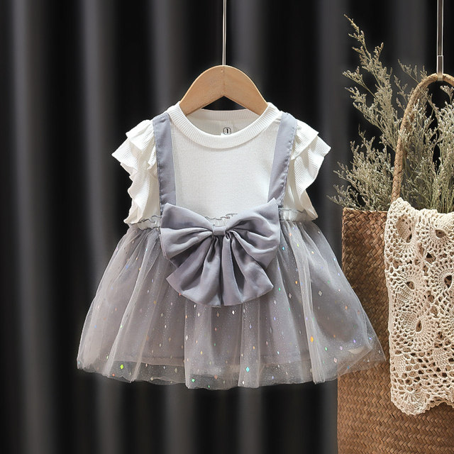 Baby summer dress skirt Western style children's princess skirt 2021 new girl baby vest skirt summer children's clothes