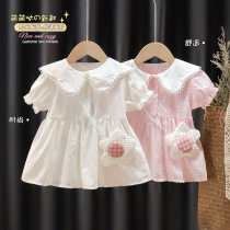 2021 Korean version girl short sleeve dress for summer dress female baby flower princess dress baby girls baby girl not even dress