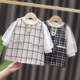 Girls' small fragrance suit vest skirt dress children's spring and autumn clothes three-year-old girl spring clothes fashionable skirt