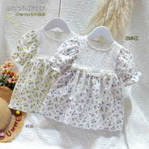 Girls dress 2021 Spring loaded with new little Zou Chrysanthemum Flowers Skirt Baby Dress Foreign Air Female Baby Princess Skirt Children