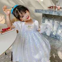 Girls dress 2021 new Summer womens baby Loretta fluffy dress Bubble Sleeves Summer Dress Princess Nepotism