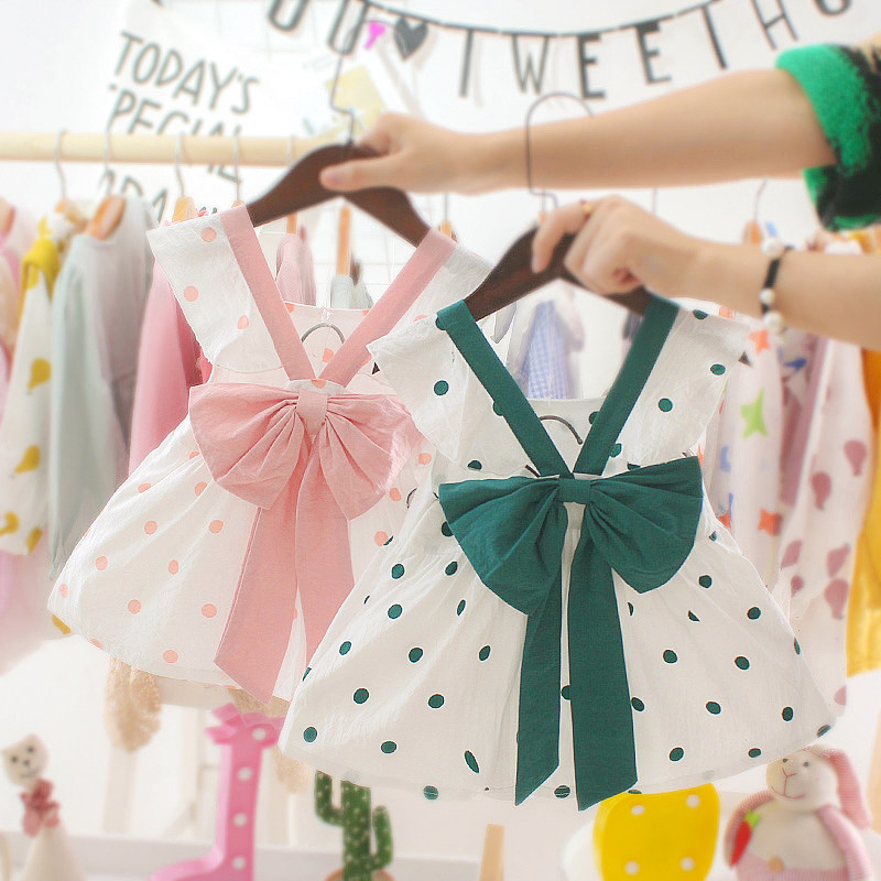 Female baby dress for summer loaded with baby magpie 01-3-year-old baby princess skirt little girl vest skirt cotton boy dress