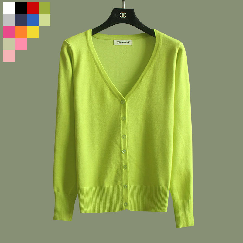 Spring and Autumn Knitted Cardigan for Women 2024 Thin Coat Office Air Conditioning Shirt Long Sleeve Plus Size V-Neck Korean Style Outerwear