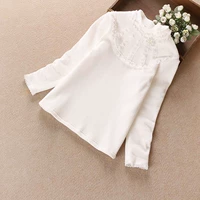 Quần áo trẻ em mùa đông cotton của trẻ em trong cổ áo bé trai cao nửa cổ cộng với áo sơ mi nhung đáy quần bé gái áo thun trắng dài tay dày áo ba lỗ bé trai
