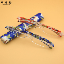 Mother flower mirror fashion ultra-light pen reading glasses female high-definition old old light glasses male middle-aged and elderly portable eyes