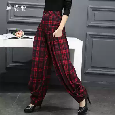 New Latin modern national standard dance wide-leg pants trousers dance pants cigarette tube pants bloomers mid-waist pants wide-legged women's pants