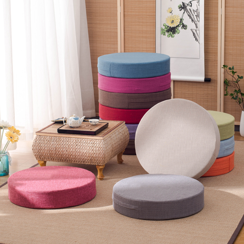 Japanese-style futon cushion fabric thickening window tatami floor round meditation mat detachable pad