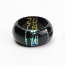 Tiancai Lacquerware Natural Lacquer Ring Solid Wood Jewelry Lacquer Art Jewelry Traditional Crafts Purely Handmade