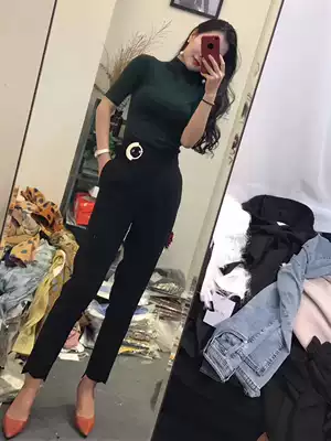 2021 autumn Korean version of new Joker casual pants high waist suit pants women Spring small feet Haren pants women ankle-length pants