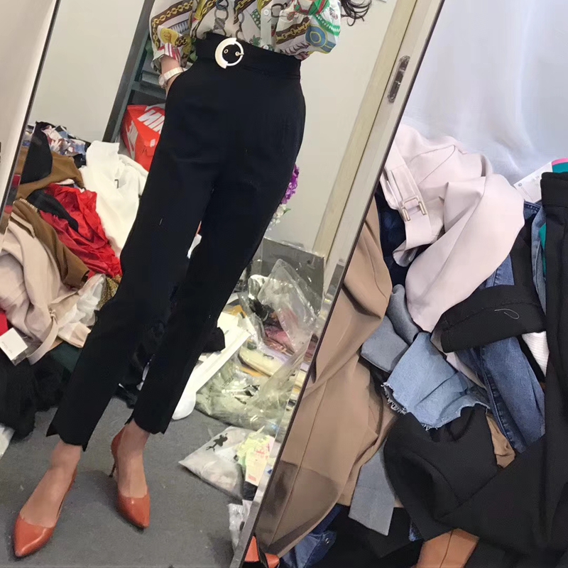 Suite pants high waist nine small feet obvious skinny sweet pipe pants female professional small direct casual pants