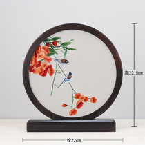 Intangible cultural heritage Su embroidery hand embroidery painting double-sided embroidery silk thread living room ornaments table screen Chinese characteristics abroad souvenirs