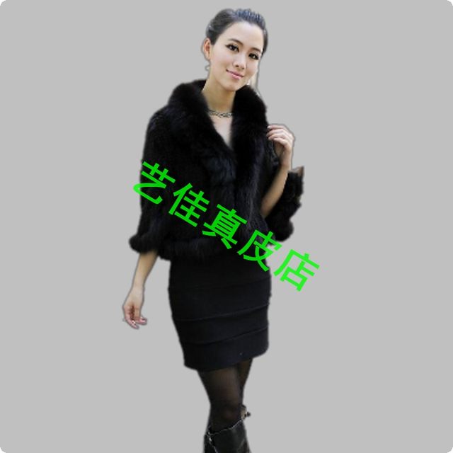 Fur coat Korean style autumn and winter female mink fur woven shawl fashion fox fur collar mink shawl