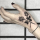 Flower Arm Girl TATTOO S53 Dark Cross Rose Leaves Tiger Mouth Flower Tattoo Sticker on Back of Hand