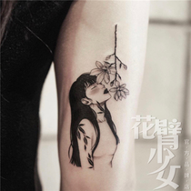 Flower arm girl TATTOO A46 Dark Flower long hair flower shoulder TATTOO girl TATTOO sticker