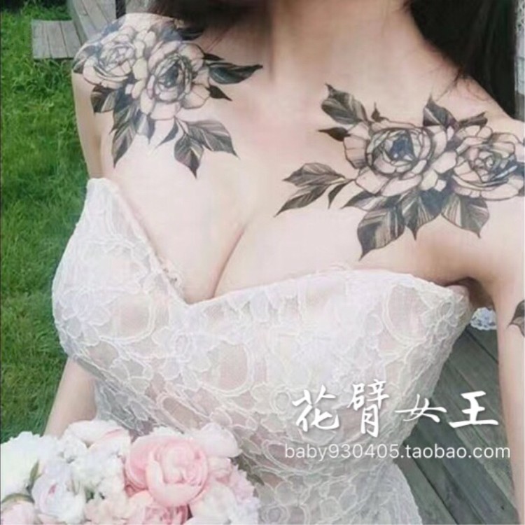 Flower arm girl TATTOO X117 118 Shoulder sexy flower flower leaf pair tattoo