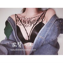  Flower arm girl TATTOO L3 chest letter waterproof tattoo sticker translation:yong does not give up