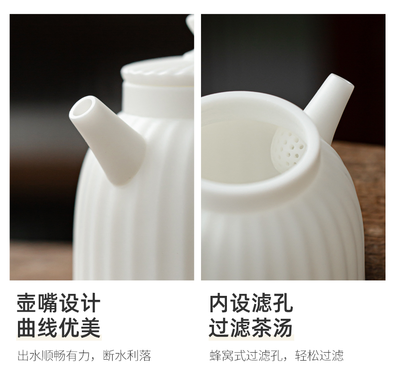 Tang Feng suet jade porcelain set of kung fu tea set gift boxes home office contracted tureen teapot tea ware ceramics