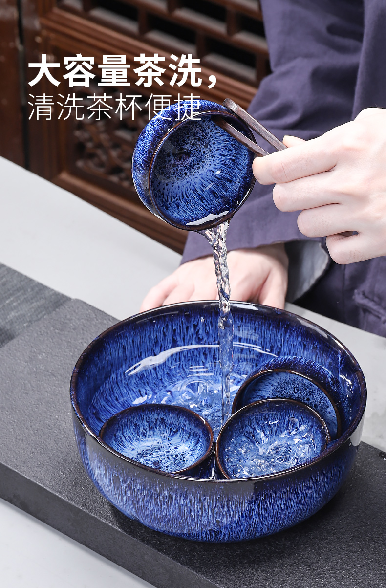 Tang Fengjian light tea suit household kung fu tea is red glaze ceramic teapot teacup tea taking with zero obsidian