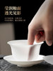 Ultra-Thin, Ultra-Light Ice-Type White Porcelain Tea Cup with Lid, Single High-End Non-Hot Handle Three-Piece Set